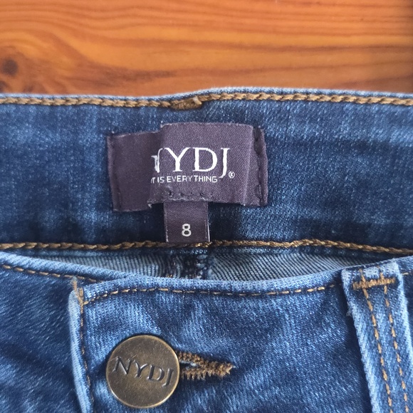 NYDJ Marilyn Straight Dark Blue Jeans - Picture 3 of 4